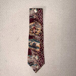 Tabasco Novelty Neptune Oysters Burgundy Necktie